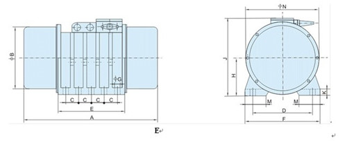 XUM振動(dòng)電機(jī)外形及安裝尺寸 XUM振動(dòng)電機(jī)外形及安裝尺寸